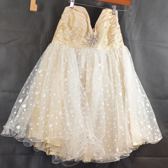 Short Princess Prom Dress SZ 14 Blush Prom - Picture 1 of 9